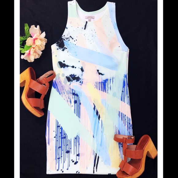 Zara Dresses & Skirts - 🏆HP🏆Zara Trafaluc Paint Splatter Bodycon Dress